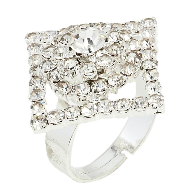 Каблучка Ромб зі стразами вільний розмір фото №20