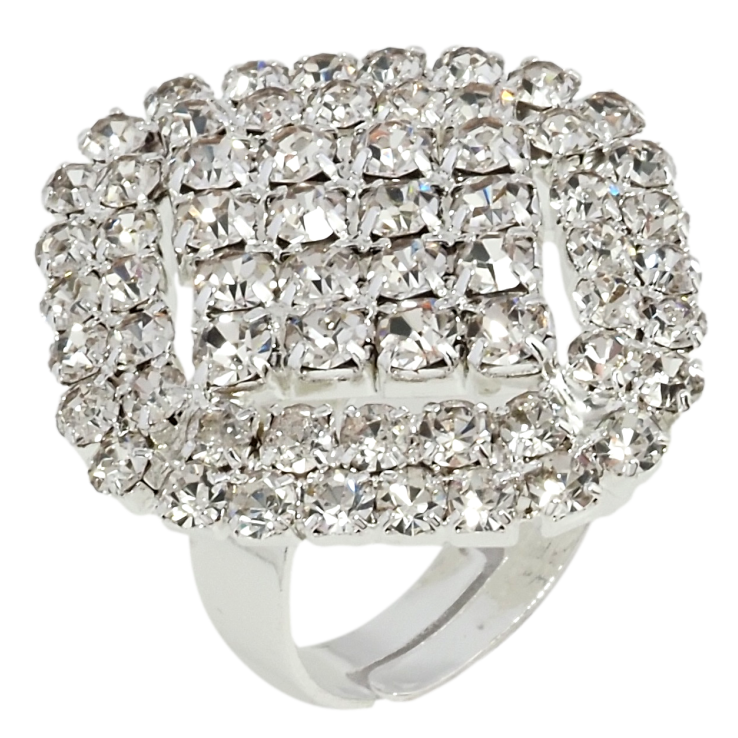 Каблучка Декоративний ромб зі стразами вільний розмір фото №9