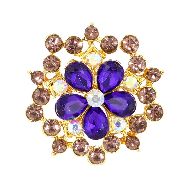 Брошка Квітка з фіолетово-бордовими стразами фото №21 Брошка Квітка з фіолетово-бордовими стразами фото №21