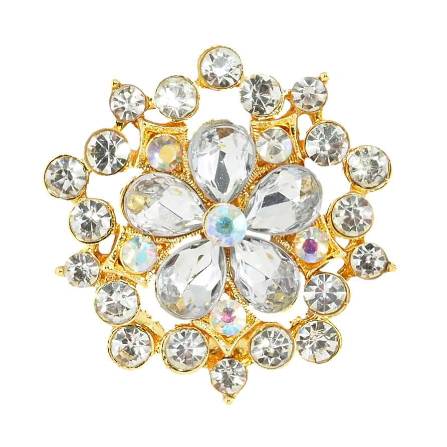 Брошь Цветок со стразами фото №1 Брошь Цветок со стразами фото №1