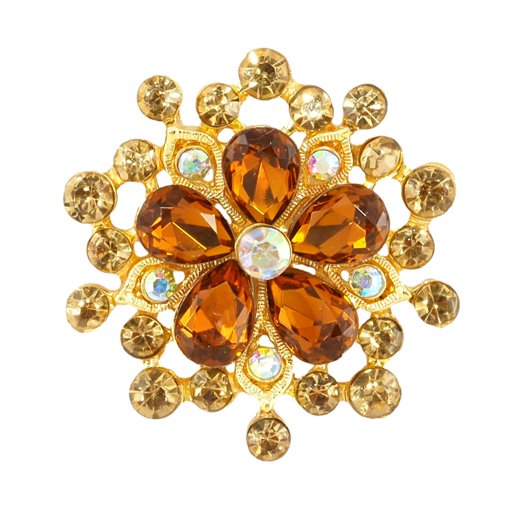 Брошка Квітка з коричневими стразами фото №24 Брошка Квітка з коричневими стразами фото №24