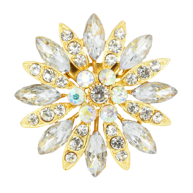 Брошь Цветок со стразами фото №1