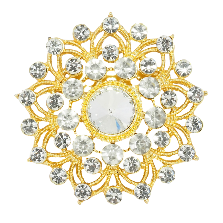 Брошка Квітка зі стразами фото №1