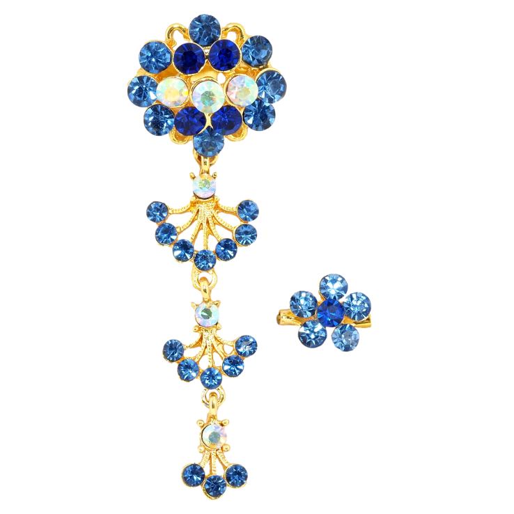 Брошка Дві брошки з синіми стразами фото №6 Брошка Дві брошки з синіми стразами фото №6