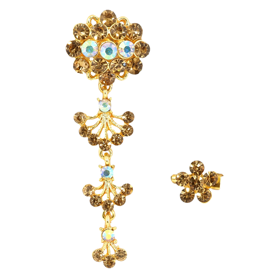 Брошь Две броши с золотистыми стразами фото №1 Брошь Две броши с золотистыми стразами фото №1