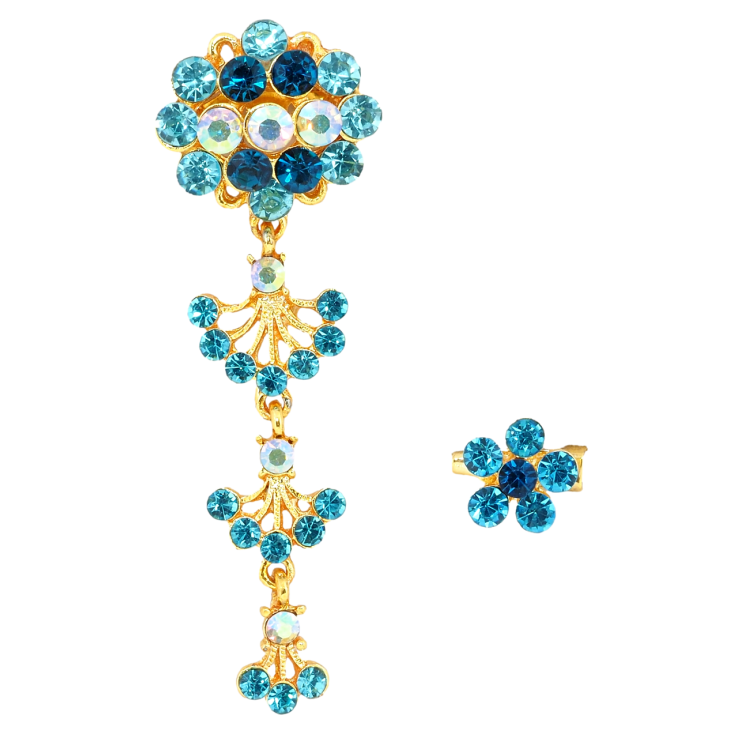 Брошка Дві брошки з бірюзовими стразами фото №14 Брошка Дві брошки з бірюзовими стразами фото №14