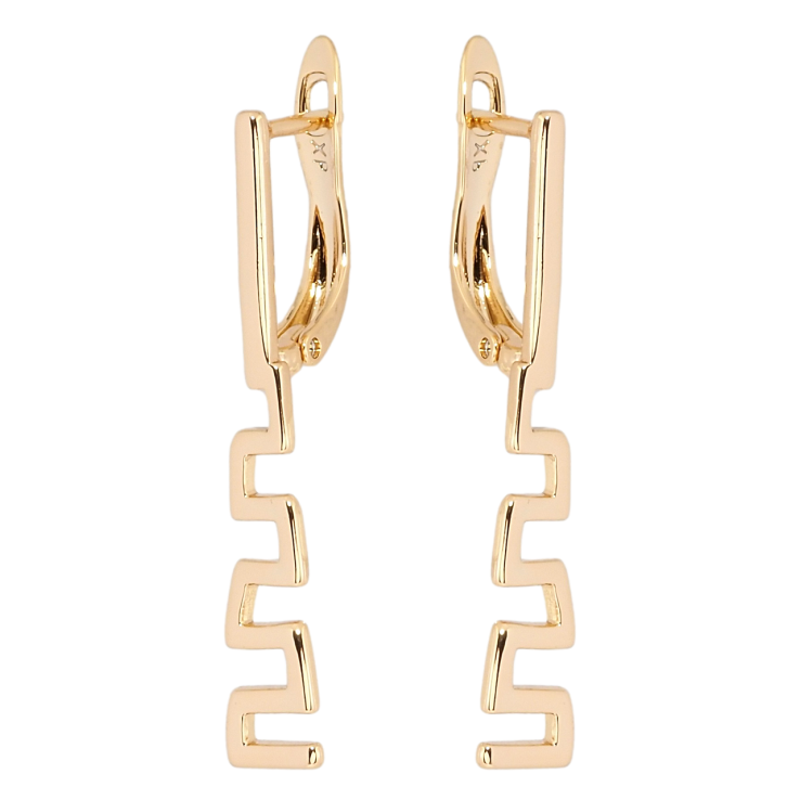 Сережки Xuping Позолота 18K англійський замок Зигзаг фото №13