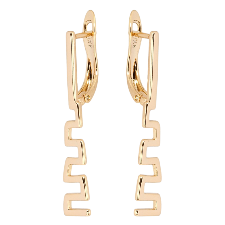 Сережки Xuping Позолота 18K англійський замок Зигзаг фото №1