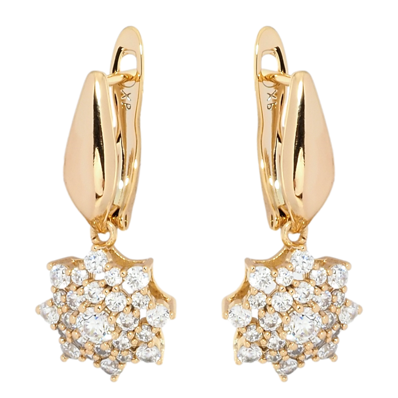 Серьги Xuping Позолота 18K английский замок Подвески звезды инкрустация цирконием фото №1