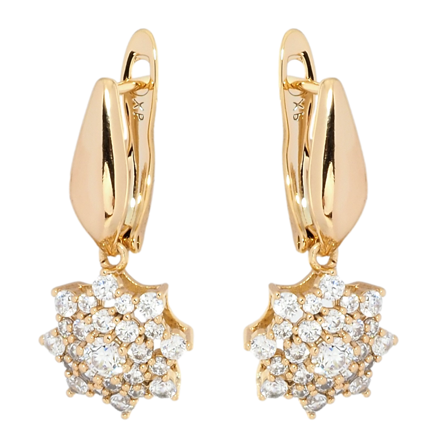 Серьги Xuping Позолота 18K английский замок Подвески звезды инкрустация цирконием фото №1
