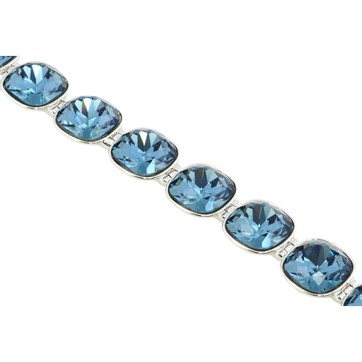 Браслет Xuping колір Родій із кристалами Swarovski Кристали Колір Montana доп.замок два розміри 16-18,5см х 1,4см фото №3