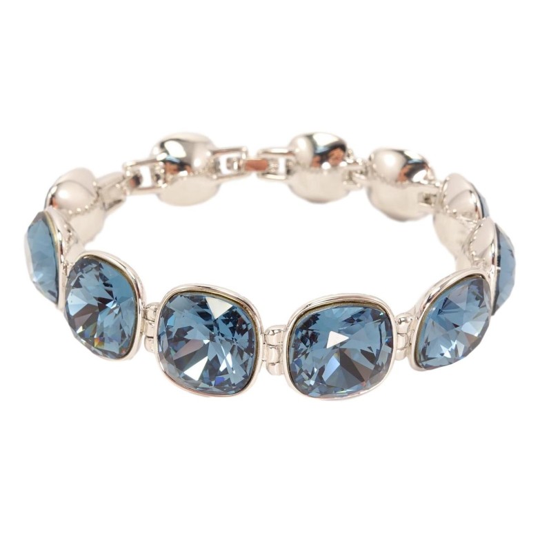 Браслет Xuping колір Родій із кристалами Swarovski Кристали Колір Montana доп.замок два розміри 16,18.5см х 1,4см фото №2 Браслет Xuping колір Родій із кристалами Swarovski Кристали Колір Montana доп.замок два розміри 16,18.5см х 1,4см фото №2