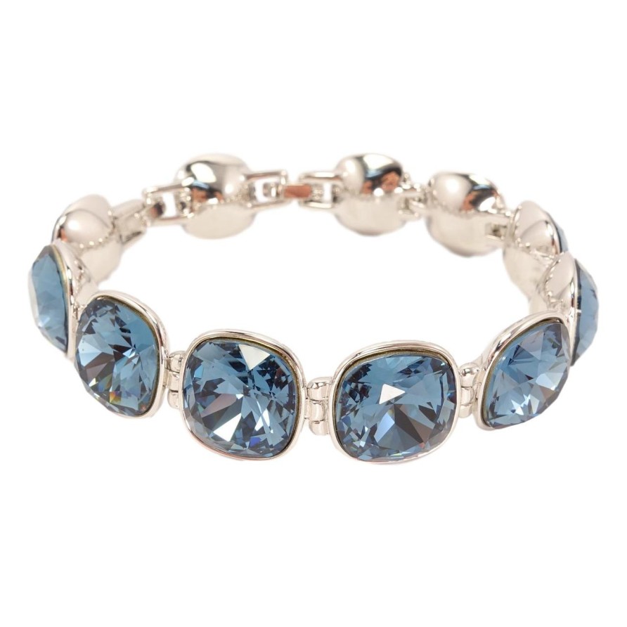 Браслет Xuping цвет Родий с кристаллами Swarovski Кристаллы Цвет Montana доп.замок два размера 16,18.5см фото №1 Браслет Xuping цвет Родий с кристаллами Swarovski Кристаллы Цвет Montana доп.замок два размера 16,18.5см фото №1