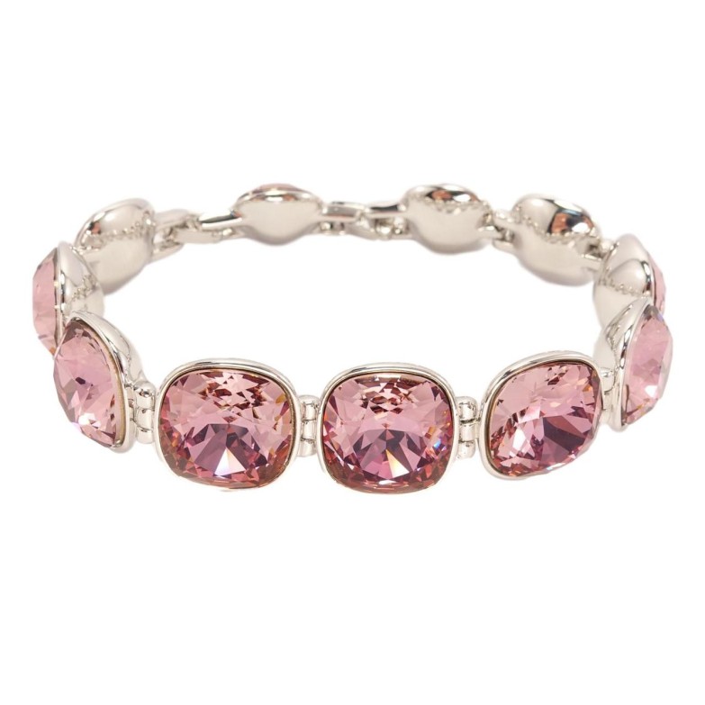 Браслет Xuping колір Родій із кристалами Swarovski Кристали Antique Pink доп.замок розмір 16,18.5см х 1,4см фото №3 Браслет Xuping колір Родій із кристалами Swarovski Кристали Antique Pink доп.замок розмір 16,18.5см х 1,4см фото №3