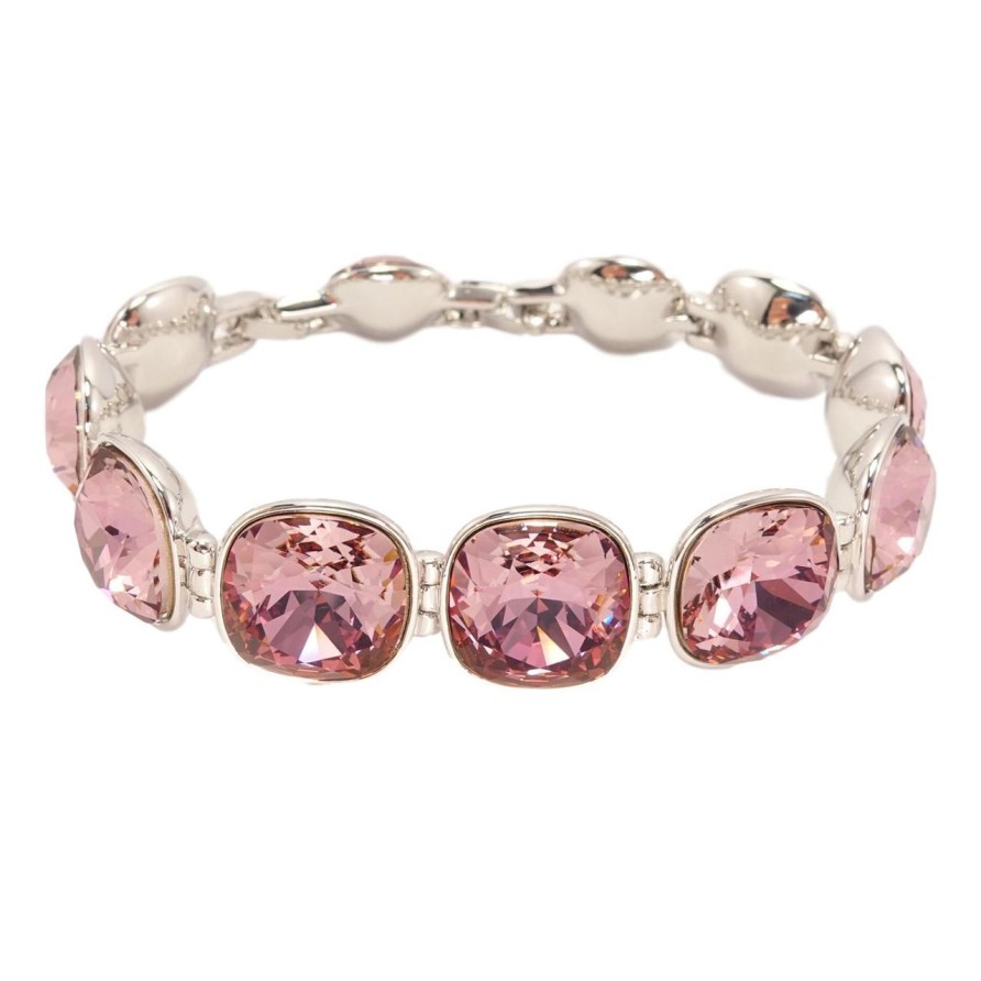 Браслет Xuping цвет Родий с кристаллами Swarovski Кристаллы Antique Pink доп.замок размер 16,18.5см х фото №1 Браслет Xuping цвет Родий с кристаллами Swarovski Кристаллы Antique Pink доп.замок размер 16,18.5см х фото №1