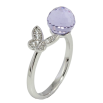 Каблучка Xuping колір Родій із кристалами Swarovski Метелик із кристалом куля колір Tanzanite фото №2
