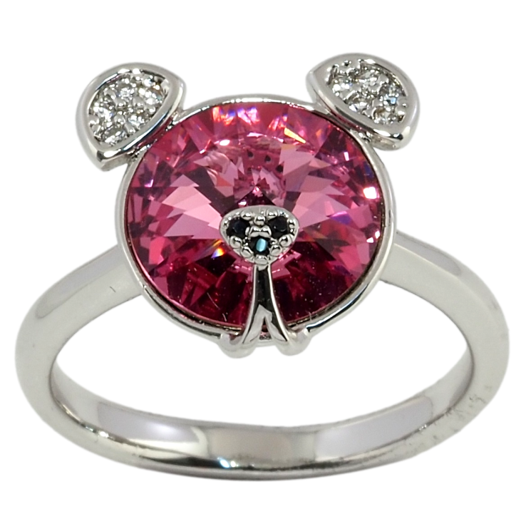 Кольцо Xuping цвет Родий с кристаллами Swarovski Мишка кристалл Rose фото №6 Кольцо Xuping цвет Родий с кристаллами Swarovski Мишка кристалл Rose фото №6