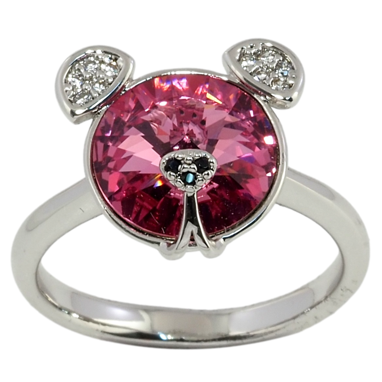 Кольцо Xuping цвет Родий с кристаллами Swarovski Мишка кристалл Rose фото №1 Кольцо Xuping цвет Родий с кристаллами Swarovski Мишка кристалл Rose фото №1