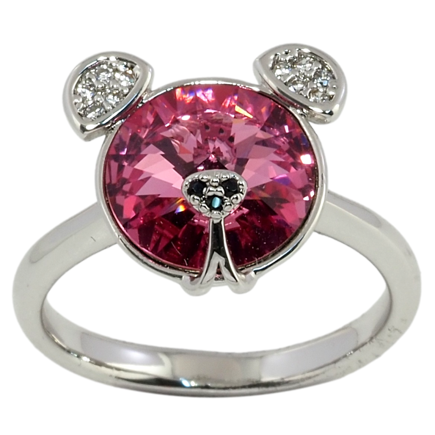 Кольцо Xuping цвет Родий с кристаллами Swarovski Мишка кристалл Rose фото №1 Кольцо Xuping цвет Родий с кристаллами Swarovski Мишка кристалл Rose фото №1