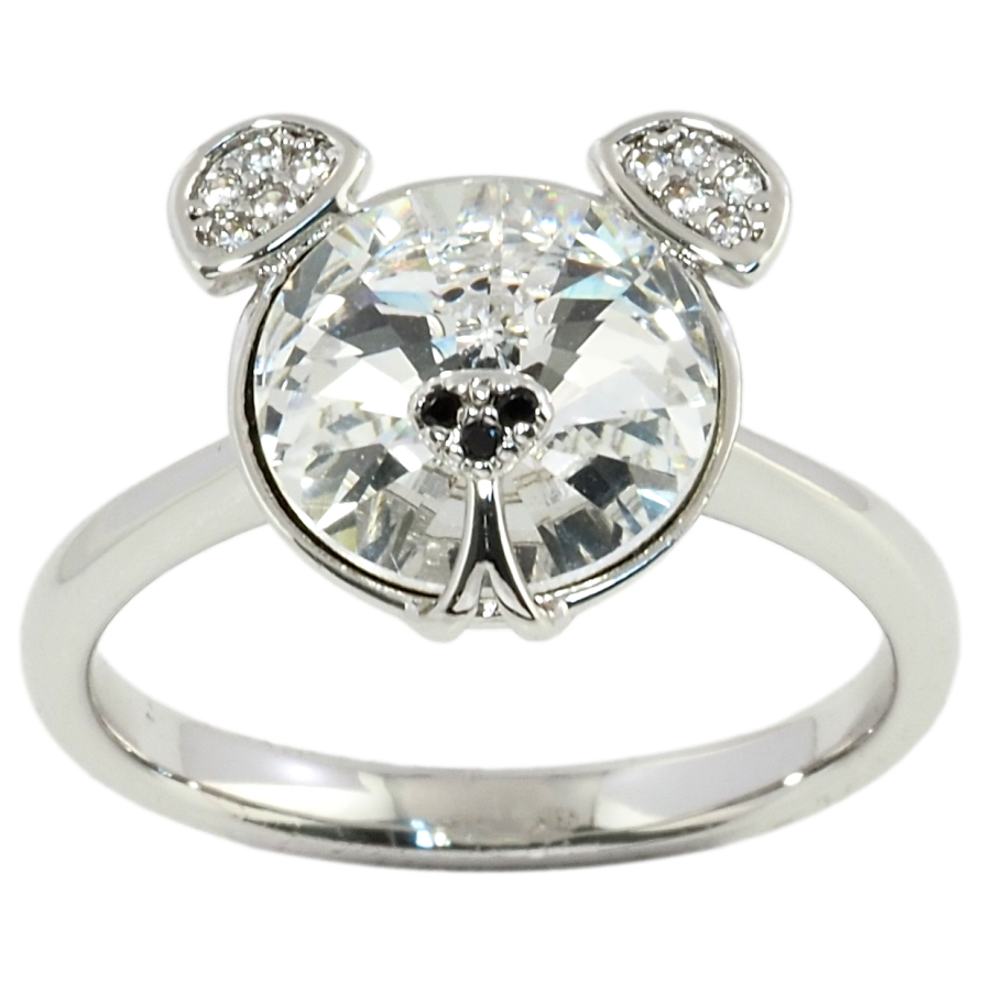 Кольцо Xuping цвет Родий с кристаллами Swarovski Мишка кристалл Clear фото №1 Кольцо Xuping цвет Родий с кристаллами Swarovski Мишка кристалл Clear фото №1