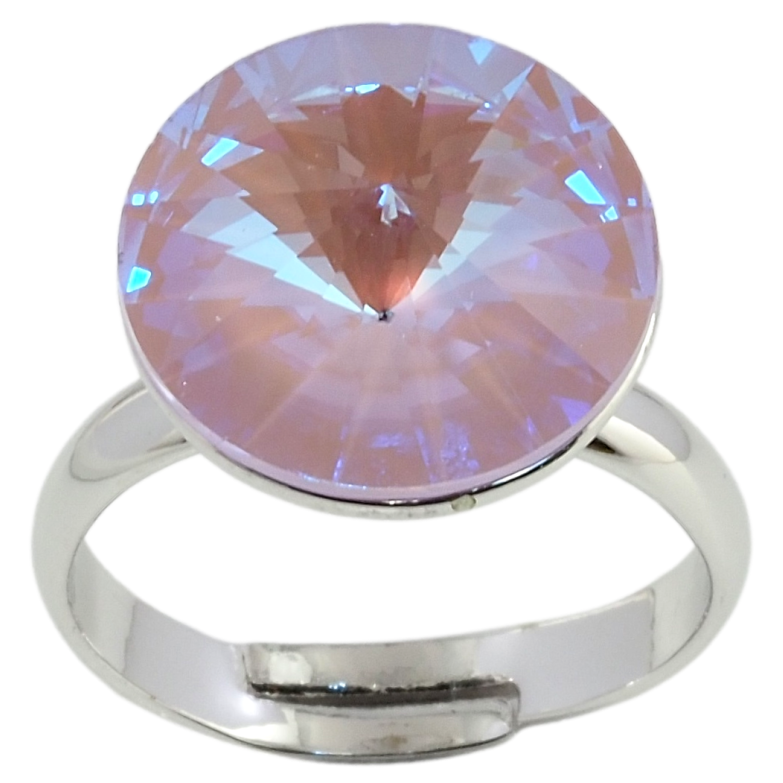 Каблучка Xuping колір Родій із кристалами Swarovski Кристал Rose Delite, ø 14мм фото №3