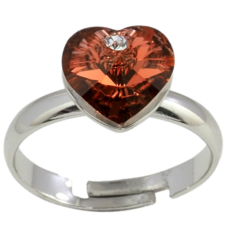 Кольцо Xuping цвет Родий с кр-ми Swarovski Кристальное сердце Scarlet с вставкой фото №1 Кольцо Xuping цвет Родий с кр-ми Swarovski Кристальное сердце Scarlet с вставкой фото №1