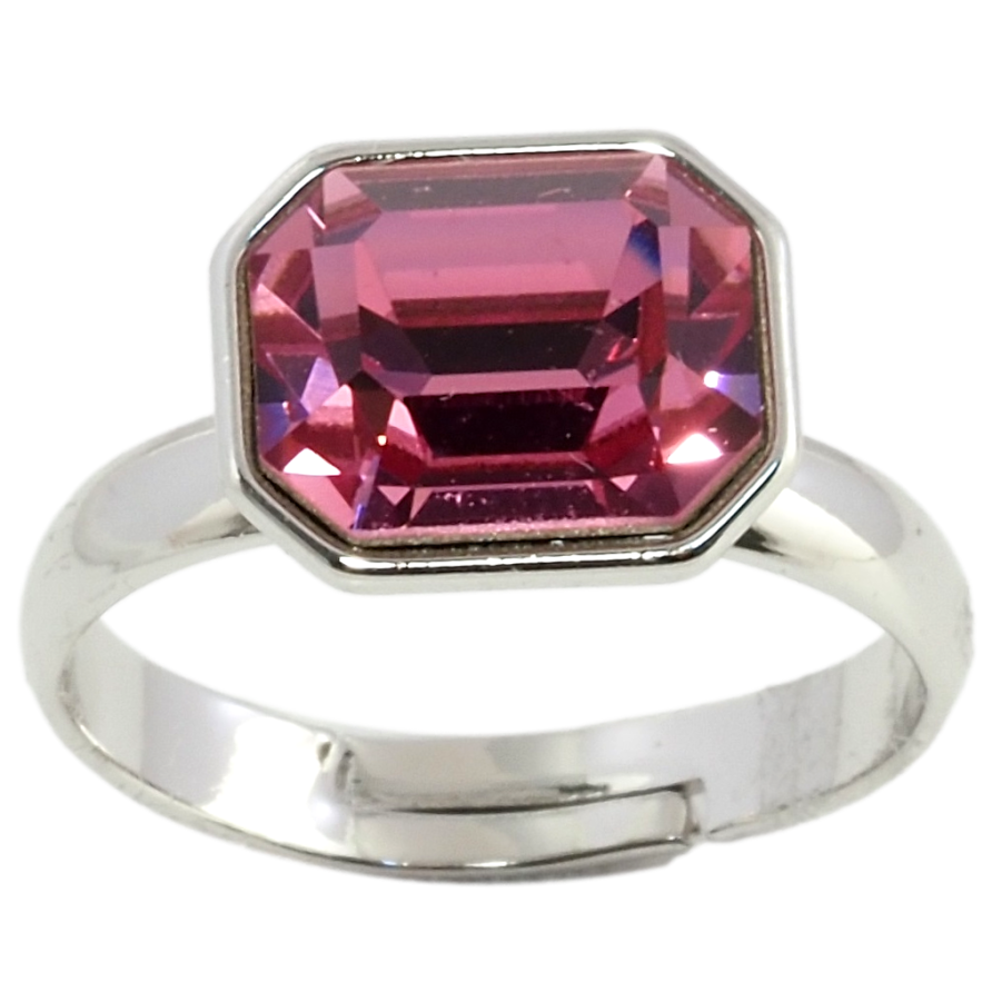 Кольцо Xuping цвет Родий с кр-ми Swarovski Кристалл Rose (9х11мм) фото №1