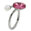 Кольцо Xuping цвет Родий с кр-ми Swarovski Кристалл Rose с жемчужиной, ø 5мм и 11мм фото №2