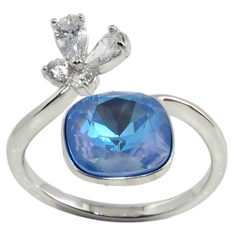 Кольцо Xuping цвет Родий с кр-ми Swarovski Кристалл Ocean Delite с бабочкой фото №1
