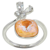 Каблучка Xuping колір Родій з кр-ми Swarovski "Кристал Peach Delite з метеликом" фото №2 Каблучка Xuping колір Родій з кр-ми Swarovski "Кристал Peach Delite з метеликом" фото №2