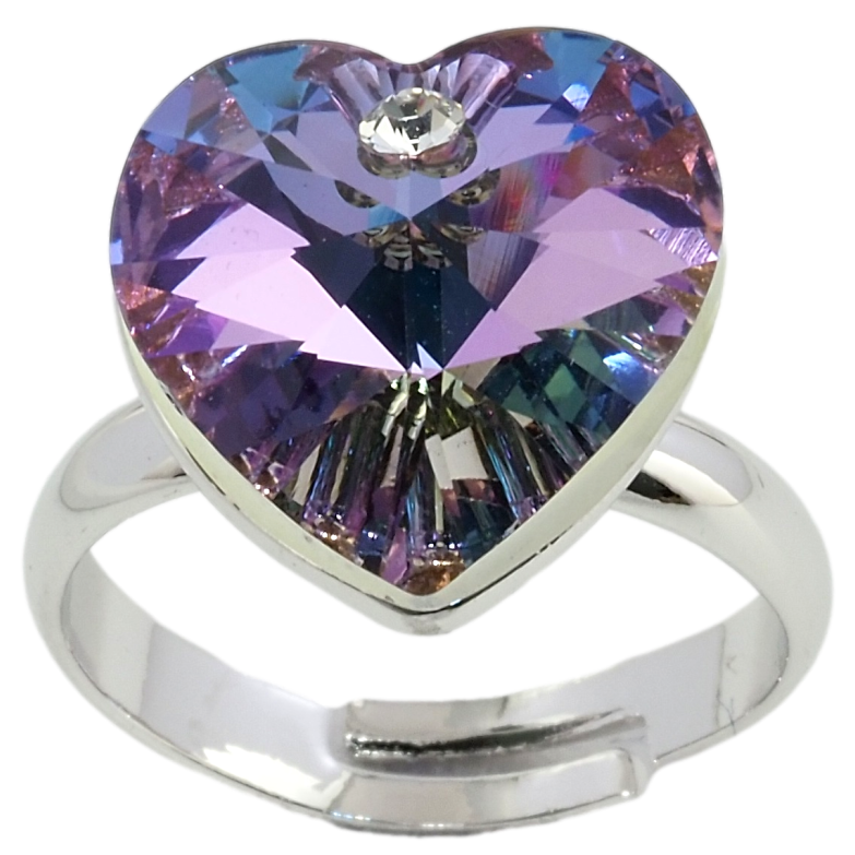 Кільце Xuping колір Родій з кр-ми Swarovski Кристальне серце Paradise Shine фото №1 Кільце Xuping колір Родій з кр-ми Swarovski Кристальне серце Paradise Shine фото №1