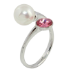 Кольцо Xuping цвет Родий с кр-ми Swarovski Кристалл Rose с жемчужиной фото №2