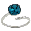Каблучка Xuping колір Родій з кр-ми Swarovski "Кристал Blue Zircon" фото №2