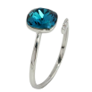 Каблучка Xuping колір Родій з кр-ми Swarovski Кристал Blue Zircon фото №2