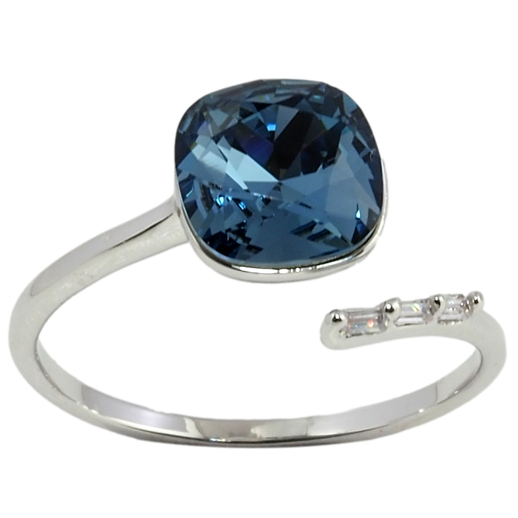 Каблучка Xuping колір Родій з кр-ми Swarovski Кристал Montana фото №22