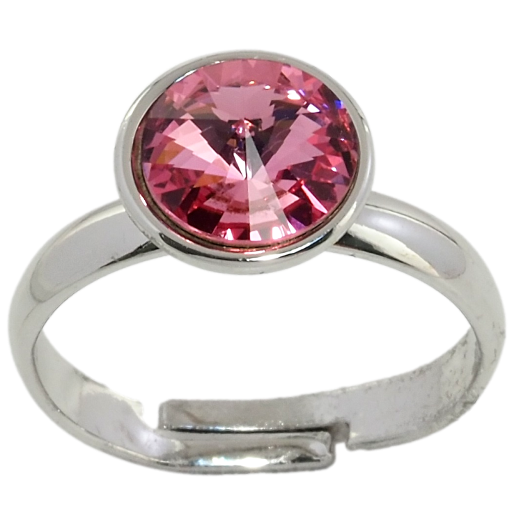 Каблучка Xuping колір Родій із кристалами Swarovski Кристал Rose ø 10мм фото №2