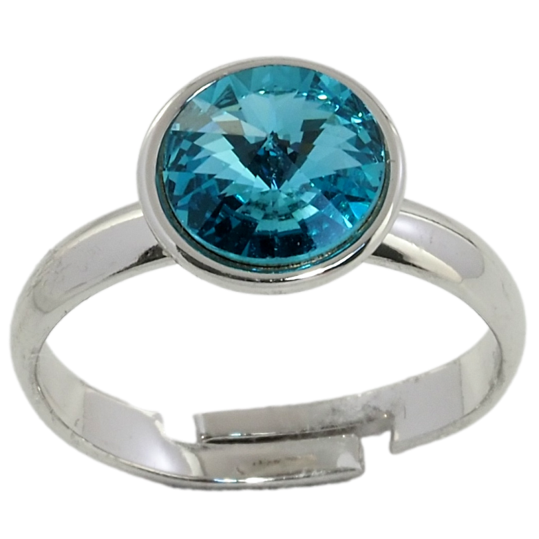 Кольцо Xuping цвет Родий с кристаллами Swarovski Кристалл Blue Zircon ø 10мм фото №1 Кольцо Xuping цвет Родий с кристаллами Swarovski Кристалл Blue Zircon ø 10мм фото №1