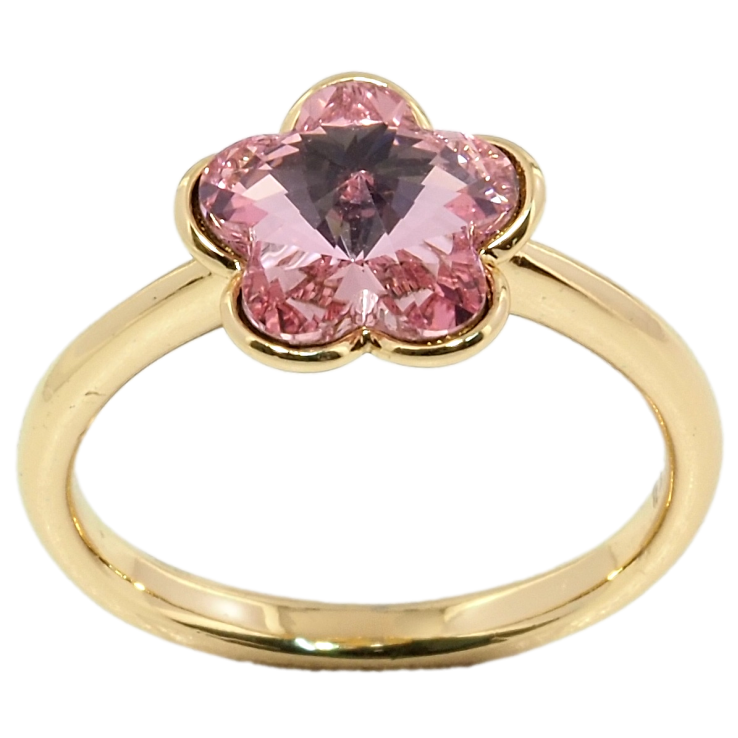 Каблучка Xuping колір 18K із кристалами Swarovski Рожева Квітка фото №14