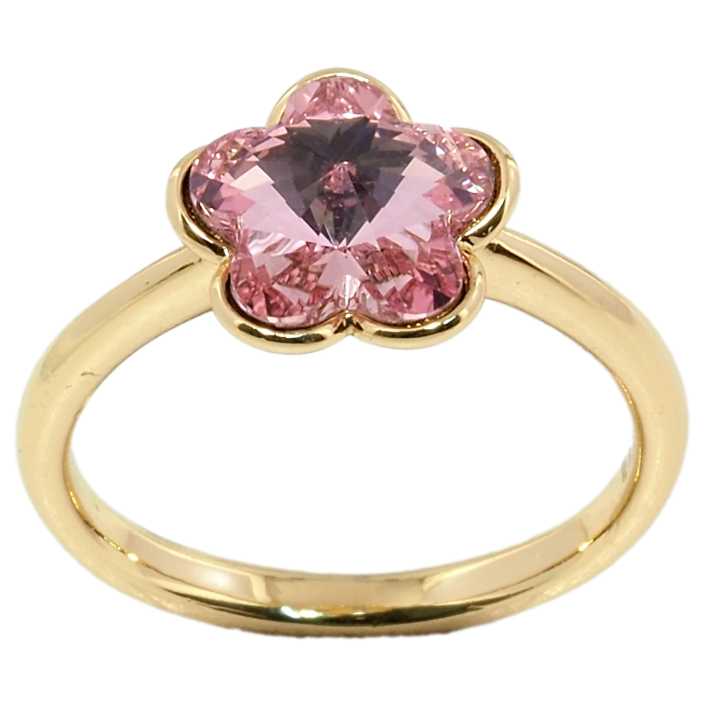 Каблучка Xuping колір 18K із кристалами Swarovski Рожева Квітка фото №1 Каблучка Xuping колір 18K із кристалами Swarovski Рожева Квітка фото №1