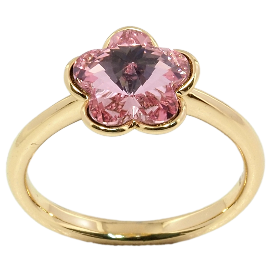 Каблучка Xuping колір 18K із кристалами Swarovski Рожева Квітка фото №1 Каблучка Xuping колір 18K із кристалами Swarovski Рожева Квітка фото №1