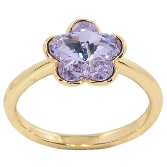 Кольцо Xuping цвет 18K с кристаллами Swarovski Сиреневый Цветок фото №1 Кольцо Xuping цвет 18K с кристаллами Swarovski Сиреневый Цветок фото №1