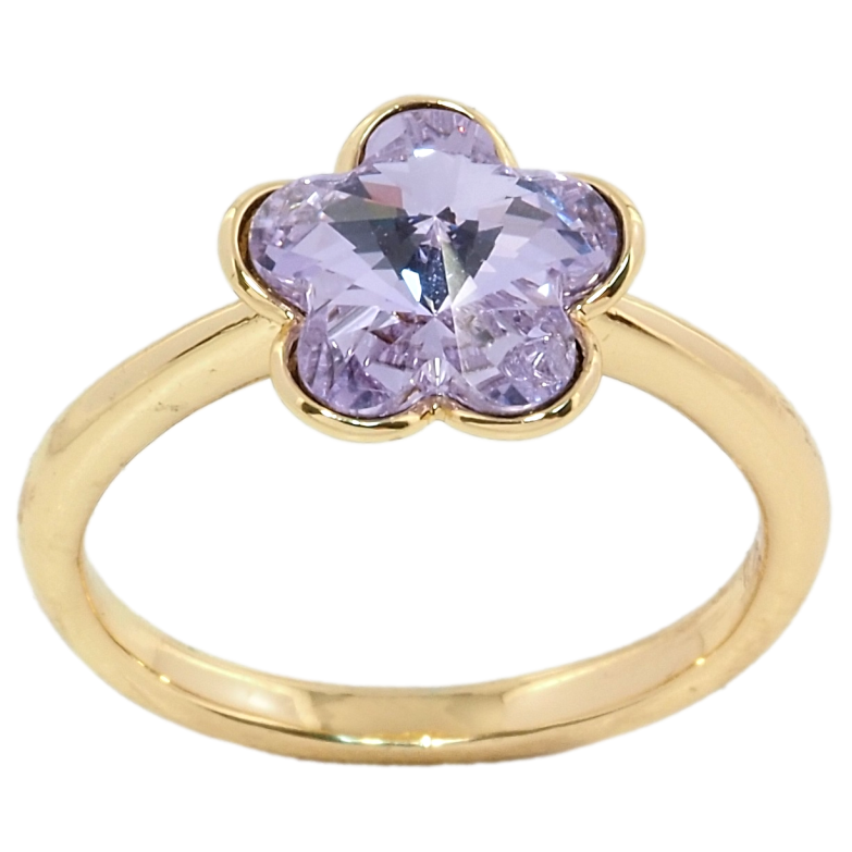 Каблучка Xuping колір 18K з кристалами Swarovski Бузова Квітка фото №1