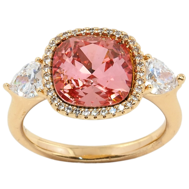 Каблучка Xuping колір 18K із кристалами Swarovski Центральна Вставка Кристал Огранювання Cushion Cut фото №2 Каблучка Xuping колір 18K із кристалами Swarovski Центральна Вставка Кристал Огранювання Cushion Cut фото №2