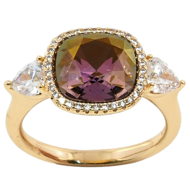 Каблучка Xuping колір 18K із кристалами Swarovski Вставка Кристал Огранювання Cushion Cut фото №1