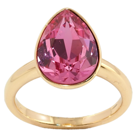 Каблучка Xuping колір 18K з кристалами Swarovski Кристал крапля Rose 15х11мм; фото №1