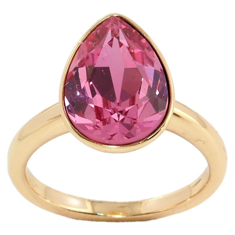 Кольцо Xuping цвет 18K с кристаллами Swarovski Кристалл капля Rose 15х11мм; фото №1 Кольцо Xuping цвет 18K с кристаллами Swarovski Кристалл капля Rose 15х11мм; фото №1