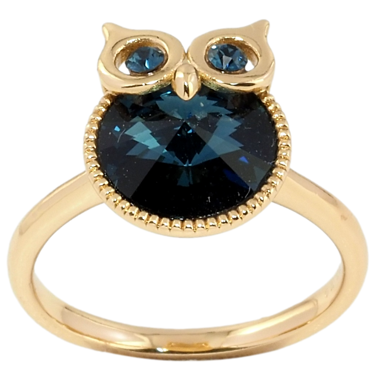 Каблучка Xuping колір 18K із кристалами Swarovski Сова кристал Montana фото №13 Каблучка Xuping колір 18K із кристалами Swarovski Сова кристал Montana фото №13