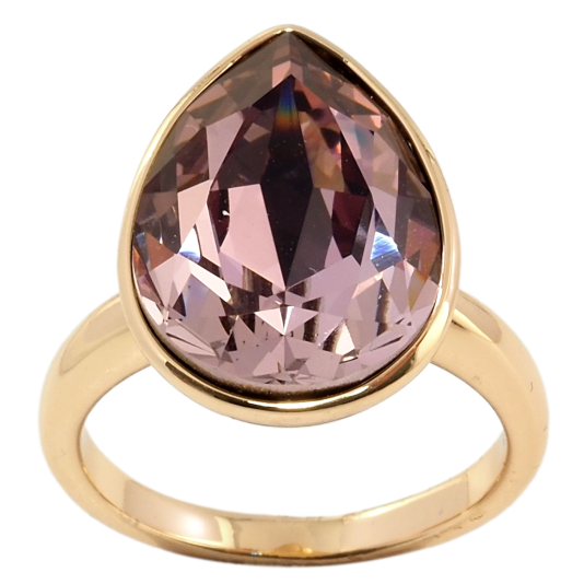 Кольцо Xuping цвет 18K с кристаллами Swarovski Кристалл капля Rose 19 х 14мм фото №1