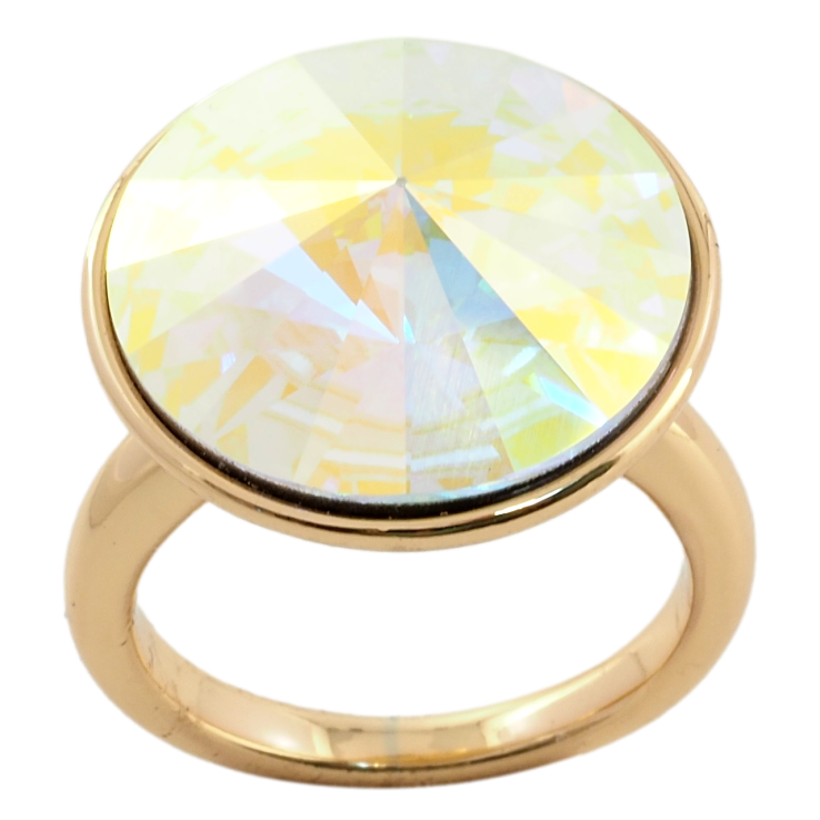 Каблучка Xuping колір 18K з кристалами Swarovski Райдужний конусний кристал ø 19мм фото №22 Каблучка Xuping колір 18K з кристалами Swarovski Райдужний конусний кристал ø 19мм фото №22