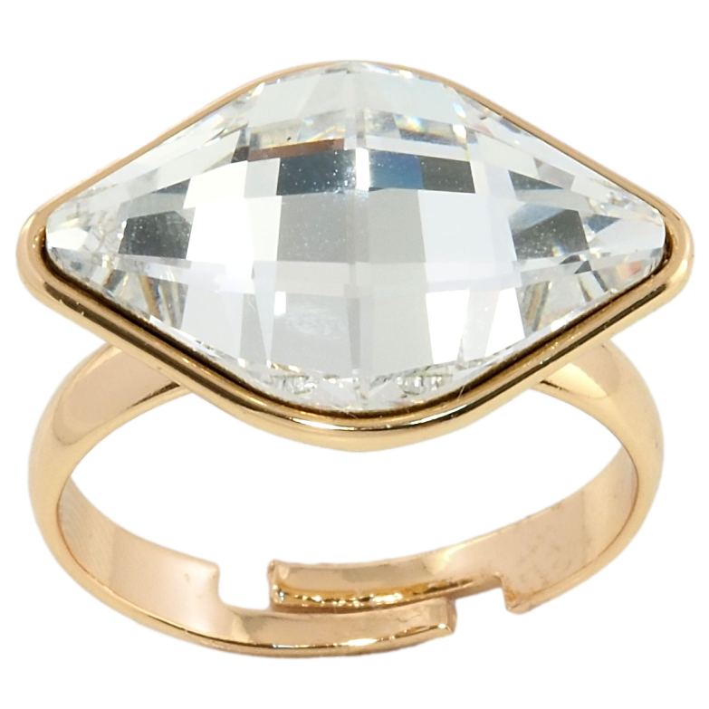 Каблучка Xuping колір 18K з кристалами Swarovski Великий Гранений Кристал Clear, 21х14мм фото №1 Каблучка Xuping колір 18K з кристалами Swarovski Великий Гранений Кристал Clear, 21х14мм фото №1